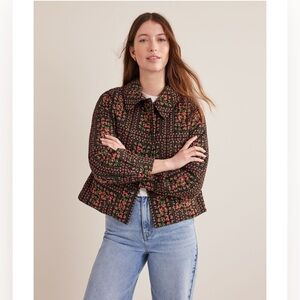 Boden Printed Floral Quilted Jacket Size 8